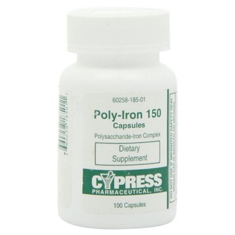 Cypress Poly-Iron 150 mg Capsules, 100 count